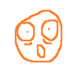 orange line face sticker #15855935