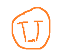 orange line face sticker #15855936