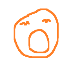 orange line face sticker #15855937