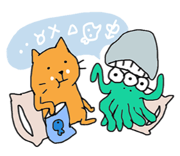 Cat and Aliens sticker #15858598