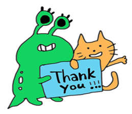 Cat and Aliens sticker #15858599