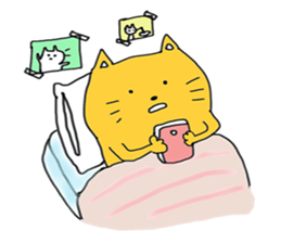 Cat and Aliens sticker #15858603