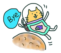 Cat and Aliens sticker #15858614