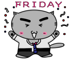 Gary cat & bye bye rabbit Office worker sticker #15858629