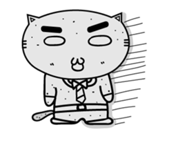 Gary cat & bye bye rabbit Office worker sticker #15858644