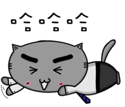 Gary cat & bye bye rabbit Office worker sticker #15858645