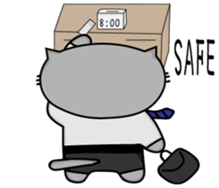 Gary cat & bye bye rabbit Office worker sticker #15858661