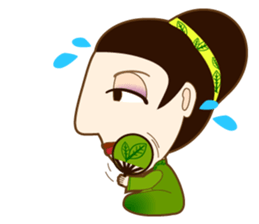 drink tea woman sticker #15859817