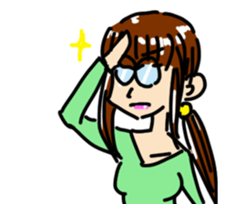 Japanese spectacles lady MIWAKO sticker #15860320