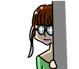 Japanese spectacles lady MIWAKO sticker #15860321
