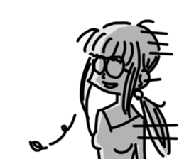Japanese spectacles lady MIWAKO sticker #15860323