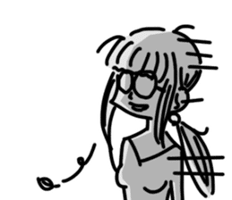 Japanese spectacles lady MIWAKO sticker #15860323