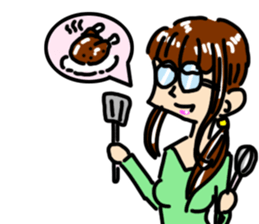 Japanese spectacles lady MIWAKO sticker #15860324