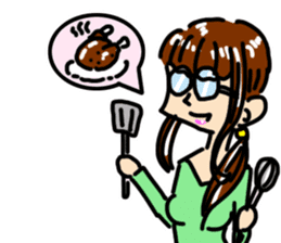 Japanese spectacles lady MIWAKO sticker #15860324