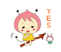 Small devil momotan and mi-tan sticker #15860336