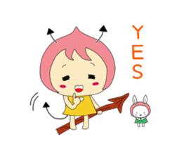 Small devil momotan and mi-tan sticker #15860336