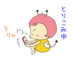 Small devil momotan and mi-tan sticker #15860338