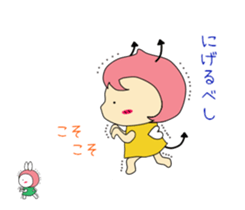 Small devil momotan and mi-tan sticker #15860350