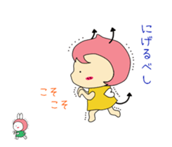 Small devil momotan and mi-tan sticker #15860350