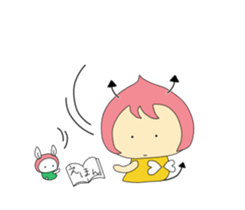 Small devil momotan and mi-tan sticker #15860352