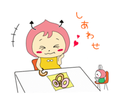 Small devil momotan and mi-tan sticker #15860365