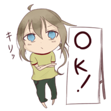 Game character and two gamers sticker #15860906