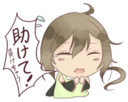 Game character and two gamers sticker #15860912