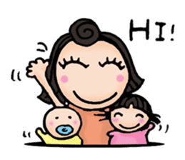 Busy but happy mom sticker #15866229