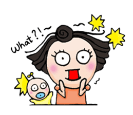 Busy but happy mom sticker #15866254
