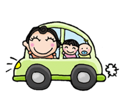 Busy but happy mom sticker #15866259