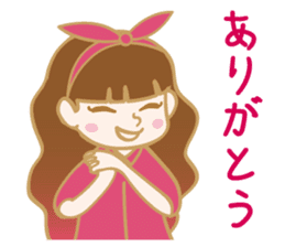 Japanese cute girl stamp sticker #15866323