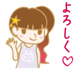 Japanese cute girl stamp sticker #15866325