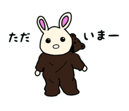 Rabbit wearing a costume of a bear sticker #15866458