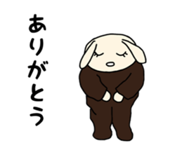 Rabbit wearing a costume of a bear sticker #15866461