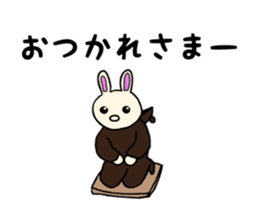 Rabbit wearing a costume of a bear sticker #15866462