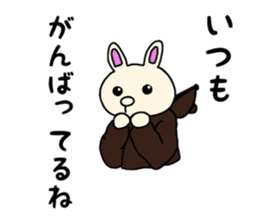 Rabbit wearing a costume of a bear sticker #15866465