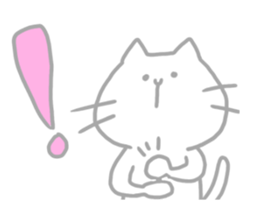 Ordinary face White cat & Blue Fish sticker #15867850