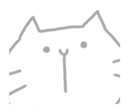 Ordinary face White cat & Blue Fish sticker #15867880