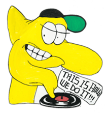 Yellow Geek Dolphin sticker #15868065