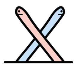 Two lazy worms sticker #15870277