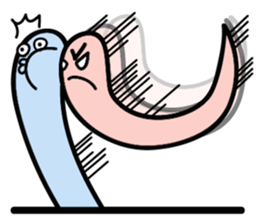Two lazy worms sticker #15870304