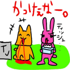 Nosebleed cat & Eyelashes rabbit sticker #15872896