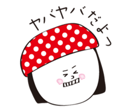 Red dot hat girl sticker #15873331