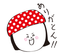Red dot hat girl sticker #15873333
