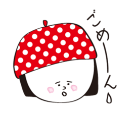 Red dot hat girl sticker #15873334