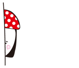 Red dot hat girl sticker #15873337