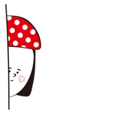 Red dot hat girl sticker #15873338