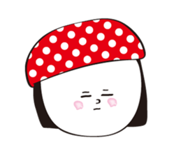 Red dot hat girl sticker #15873342