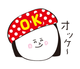 Red dot hat girl sticker #15873343