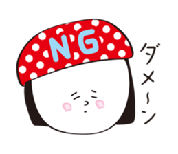 Red dot hat girl sticker #15873344